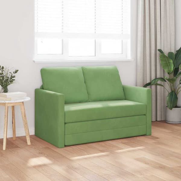 vidaXL Soffsäng Ljusgrön 204 x 122 x 60 cm Sammet