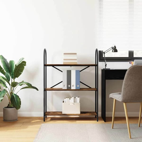 vidaXL Bokhylle Røkt eik 80 x 30 x 109 cm Konstruert tre