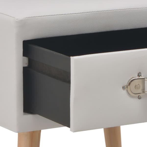 vidaXL Sängbord vit 40x35x40 cm konstläder