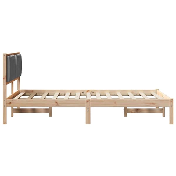 vidaXL Sängram med Vadderad Sänggavel Mörkgrå 120 x 200 cm