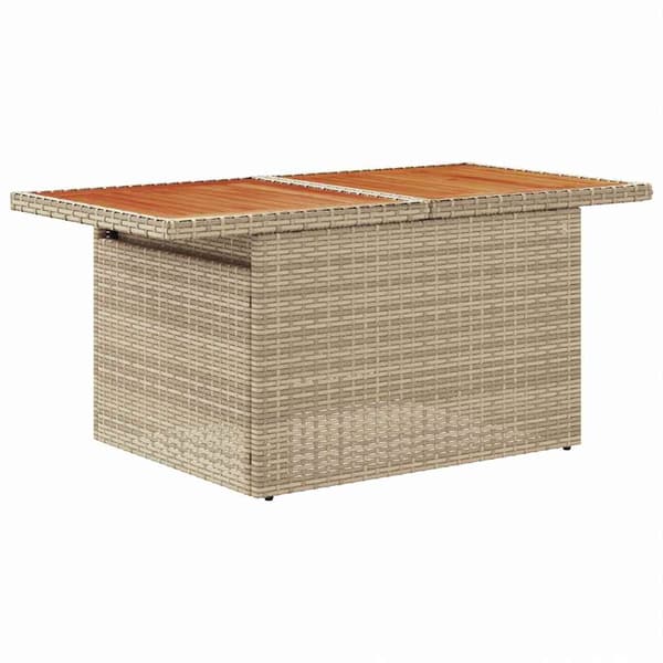 vidaXL Trädgårdsoffset med lagring 6 pcs Beige Poly rattan