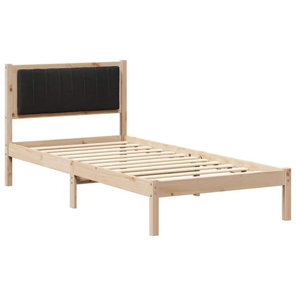 vidaXL Sengeramme med Polstret Hodegjerde Svart 90 x 190 cm
