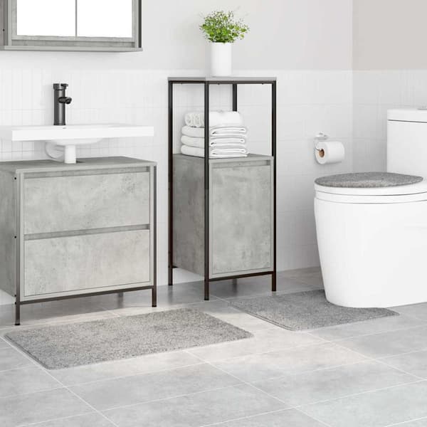vidaXL Badmatta 3 pcs Grå 50 x 50 cm Polypropylen