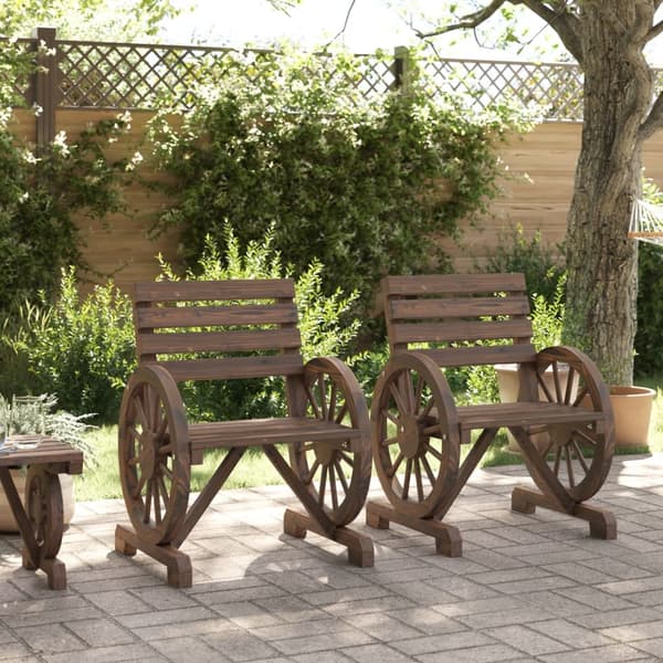 vidaXL Hagestoler 2 stk 58x58x78,5 cm heltre gran