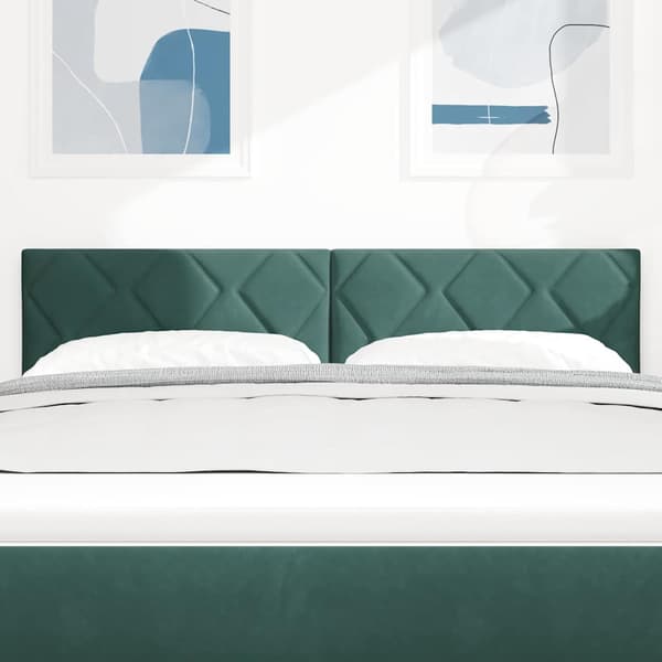 vidaXL LED huvuddyna Mörkgrön 144 cm Sammet