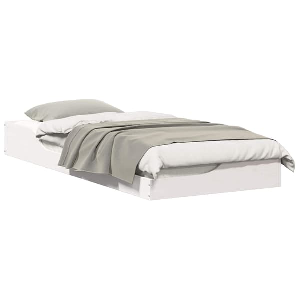 vidaXL Sängram Vit 100 x 210 cm Massiv furu