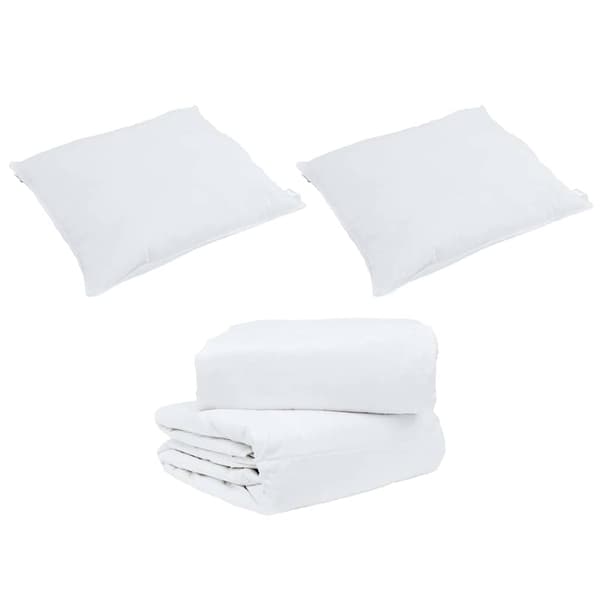 vidaXL Täckeset med kudde 3 pcs Vit Dunfjäder