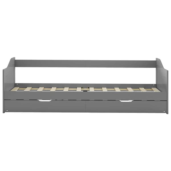 vidaXL Bäddsoffa ram utan madrass grå 90x200 cm