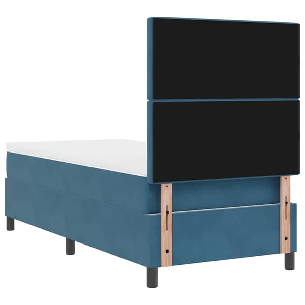 vidaXL Bäddfjäder med madrass Mörkblå 90 x 200 cm Sammet