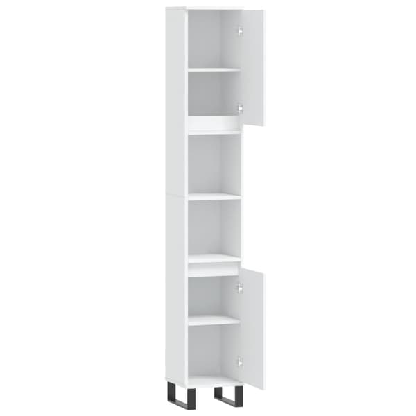vidaXL Baderomsskap hvit 30x30x190 cm konstruert tre