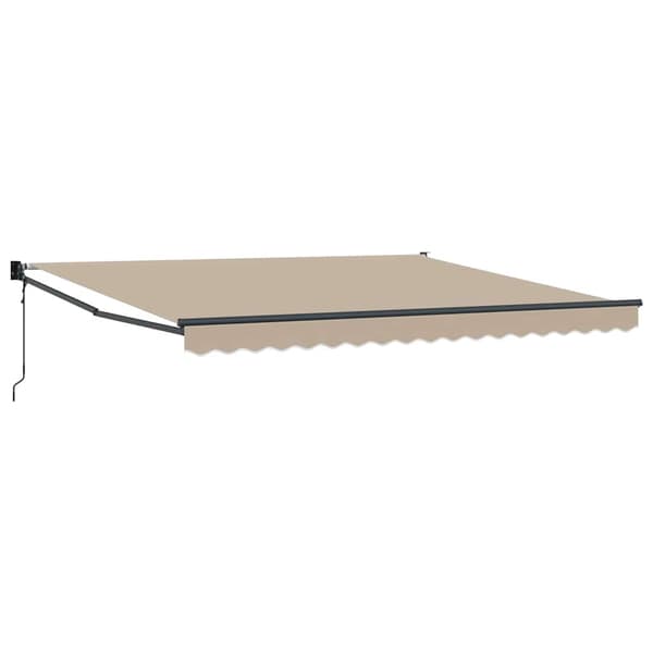 vidaXL Utfällbar markis Beige 400 × 300 cm Polyester och aluminium