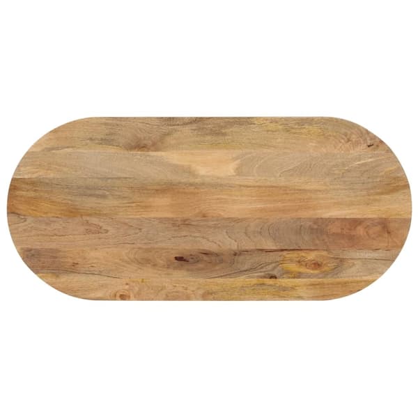 vidaXL Bordplate 90x40x2,5 cm oval heltre mango
