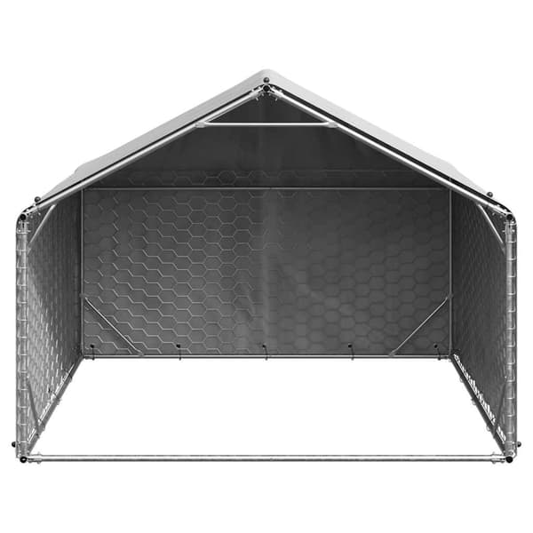 vidaXL Hundkoja utomhus med lock 2x2x1,5 m galvaniserat stål