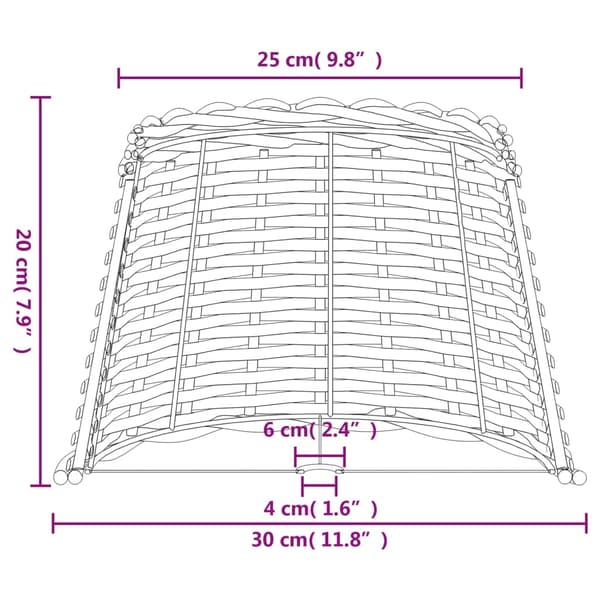 vidaXL Lampskärm vit Ø30x20 cm korgmaterial
