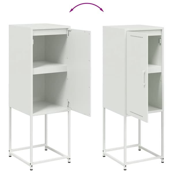 vidaXL Highboard hvit 36x39x107 cm stål