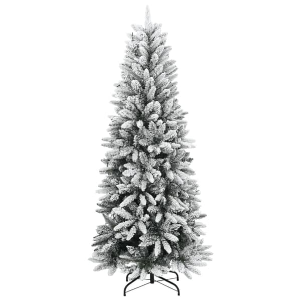 vidaXL Plastgran med 150 LEDs och snö 120 cm