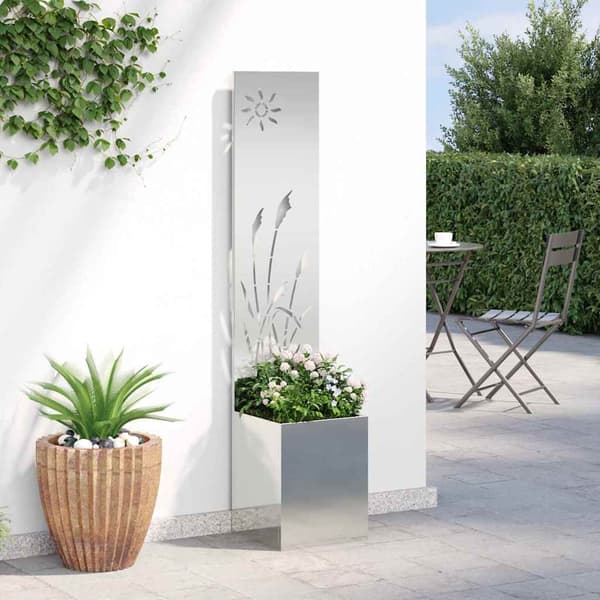 vidaXL Trädgårds integritetsskärm Silver 32 x 140 cm Galvaniserat stål
