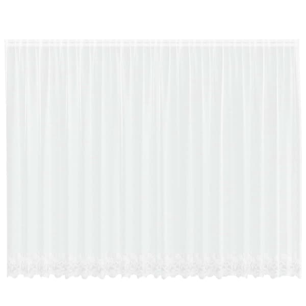 vidaXL Spetsgardin med gardiner Blommor Vit 200 x 500 cm Polyester