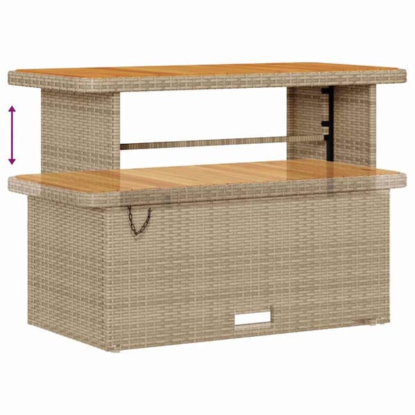 vidaXL Trädgårdsoffset med kudde 14 pcs Beige konstrotting