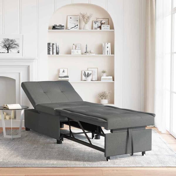 vidaXL Pull Out Sofa Bed Mörkgrå 194 x 50 x 82 cm tyg