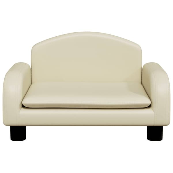 vidaXL Barnsoffa gräddvit 50x40x30 cm konstläder