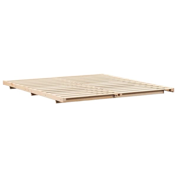 vidaXL Sängram Brun 200 x 210 cm Massiv furu