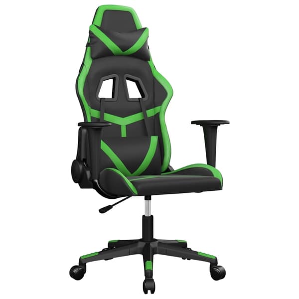vidaXL Gamingstol svart och grön konstläder