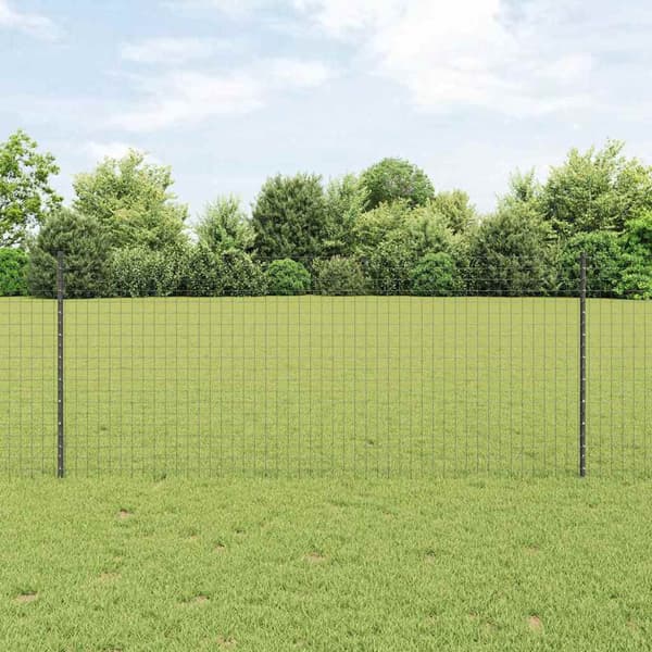 vidaXL Gjerdepunkter 10 pcs Grå 100 cm Stål