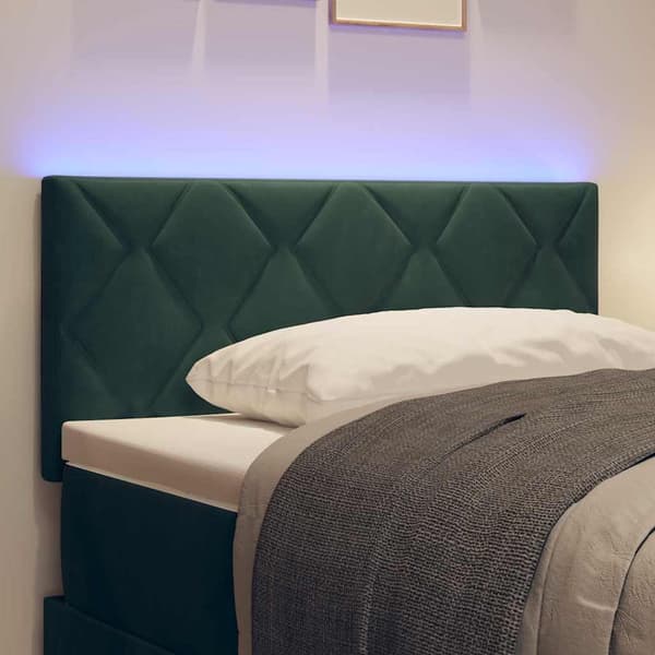 vidaXL LED huvuddyna Mörkgrön 90 cm Sammet