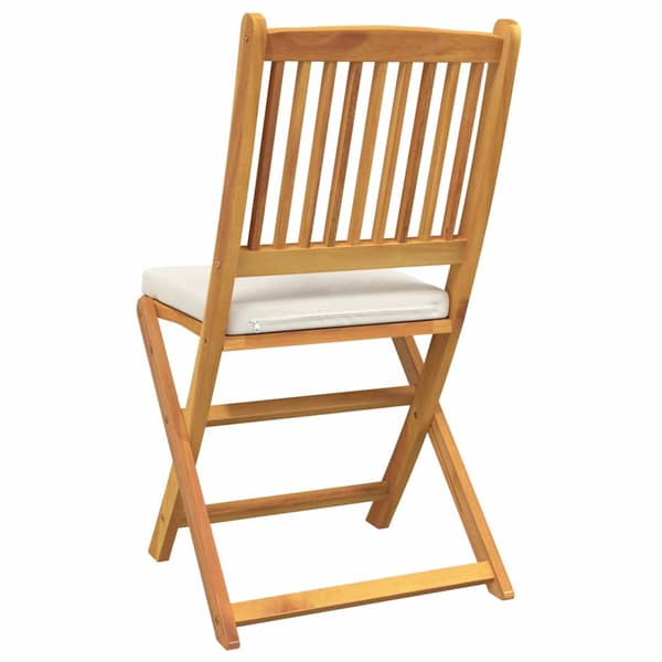 vidaXL Fällstol med kudde 2 pcs Brun Massivt akaciaträ