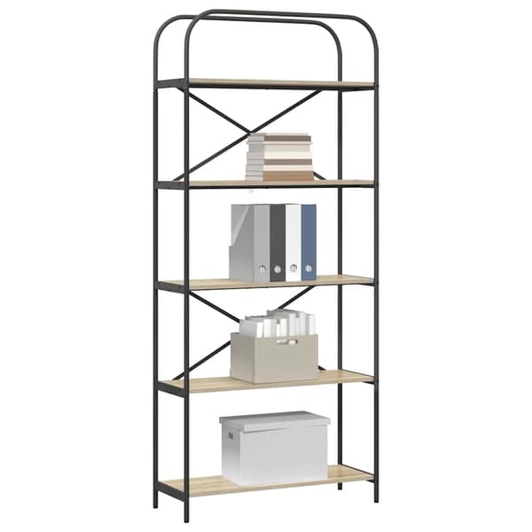 vidaXL Bokhylle Sonoma eik 80 x 30 x 183 cm Konstruert tre
