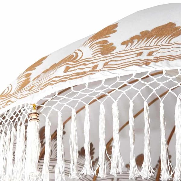 vidaXL Balinesisk Parasol 260 Krem 210-220 cm Bomull og solid tre