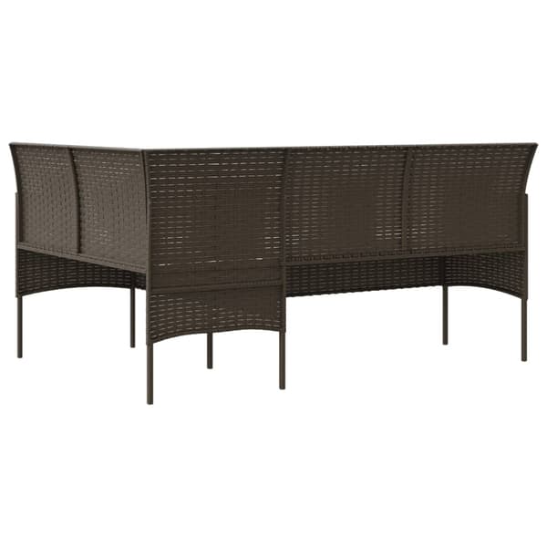 vidaXL Sofa L-formet med puter polyrotting brun