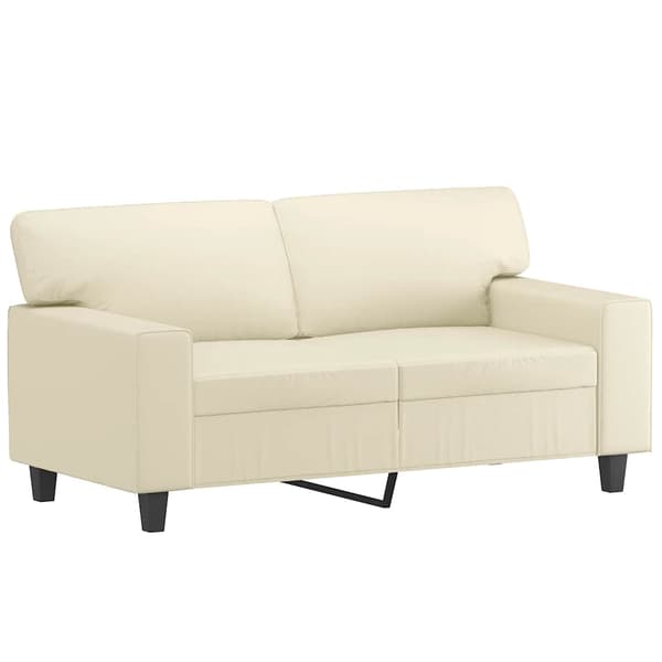 vidaXL 2-sitssoffa gräddvit 120 cm konstläder