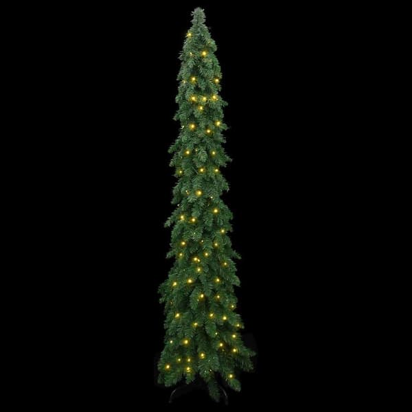 vidaXL Belyst plastgran med 130 LEDs 210 cm