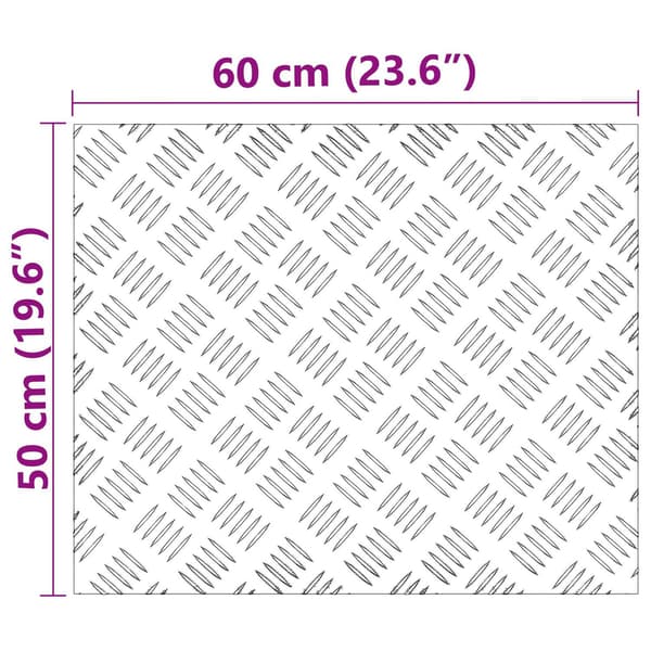 vidaXL Trinn Rektangulær 2 pcs sølv 60 x 50 cm Aluminium