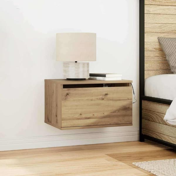 vidaXL Väggmonterat Sängbord Artisan ek MDF, Laminatfaner Medium