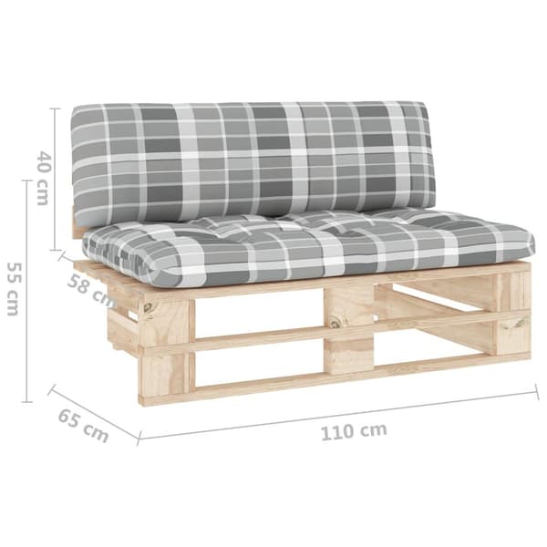 vidaXL Mittensektion till pallsoffa impregnerad furu