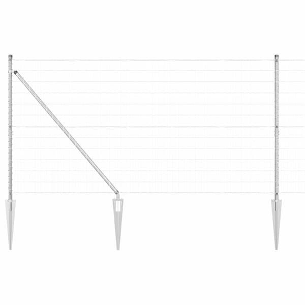 vidaXL Gjerde med stolpe sølv 1,2 x 10 m Stål