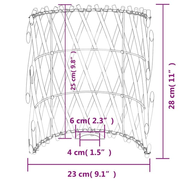 vidaXL Lampskärm Ø23x28 cm korgmaterial