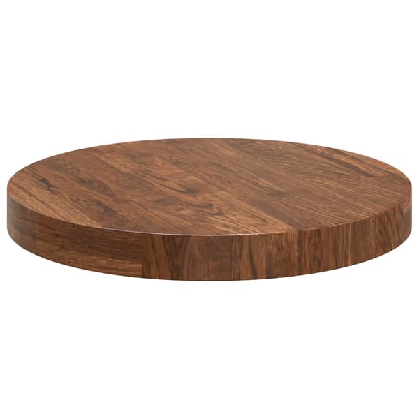vidaXL Bordplate Lysebrun Ø 40 x 4 cm Solid eik