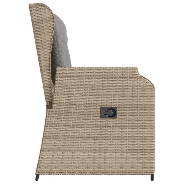 vidaXL Trädgårdsbänk med dyna Beige Polyrotting