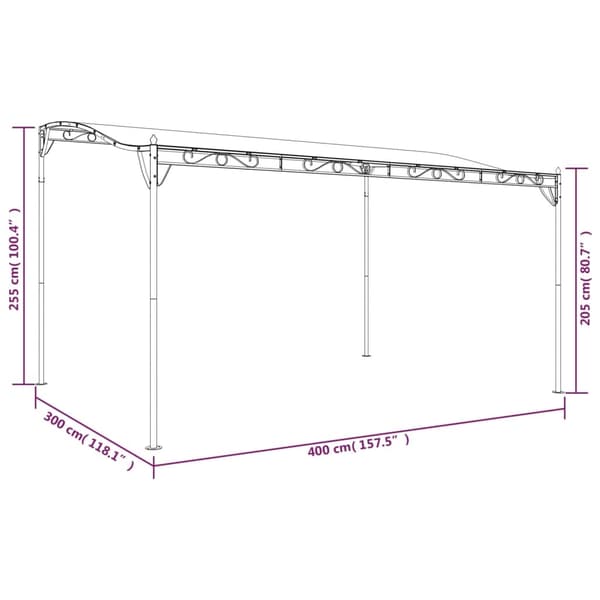 vidaXL Baldakin gråbrun 4x3 m 180 g/m² stoff og stål