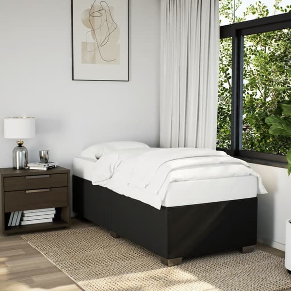 vidaXL Sängram svart 90x200 cm tyg