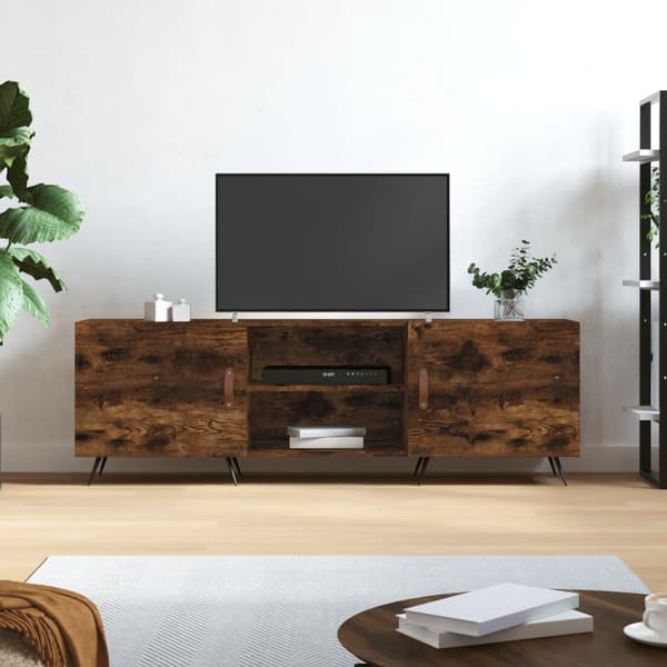 vidaXL TV-benk røkt eik 150x30x50 cm konstruert tre