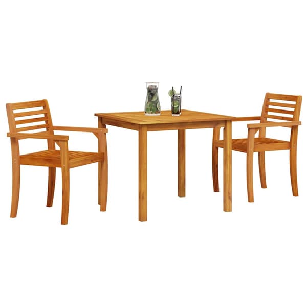 vidaXL Hage Spisegruppe 3 pcs Brun Solid akasietre