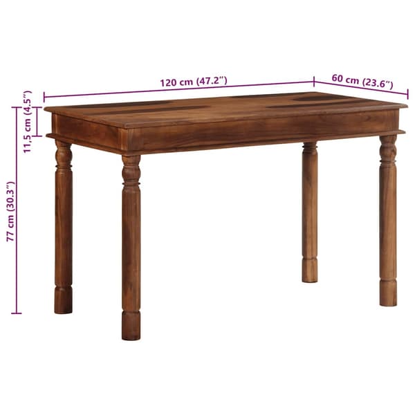 vidaXL Spisebord 120x60x77 cm heltre akasie
