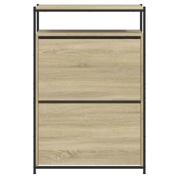 vidaXL Skoskap sonoma eik 75x34x112 cm konstruert tre