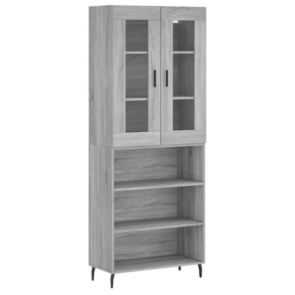 vidaXL Highboard grå sonoma 69,5x34x180 cm konstruert tre