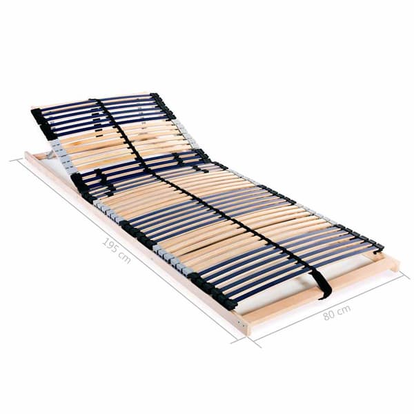 vidaXL Spilebase med 42 lameller 7 soner 80x200 cm